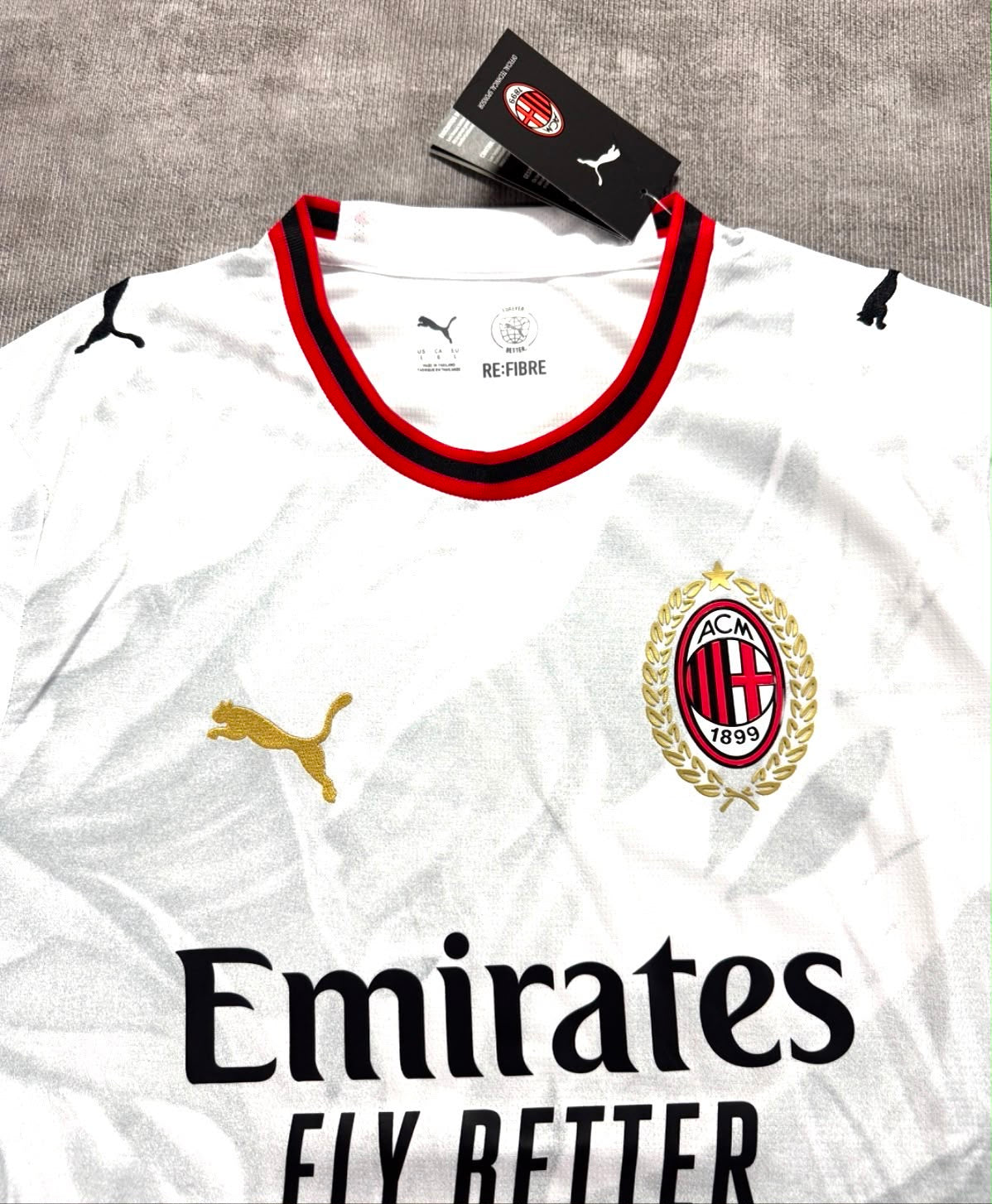Maillot extérieur AC Milan 2026/27 blanc, détail face