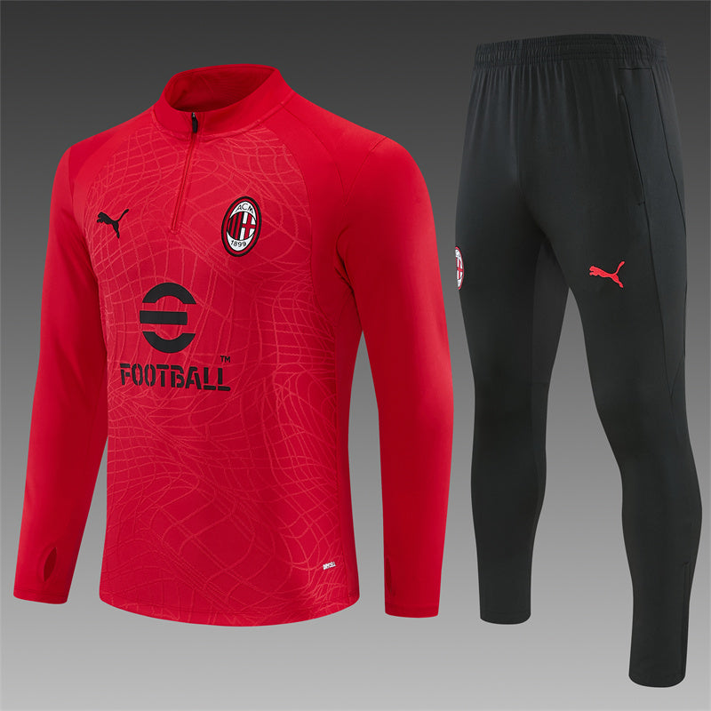 Survêtement AC Milan rouge et noir vue ensemble