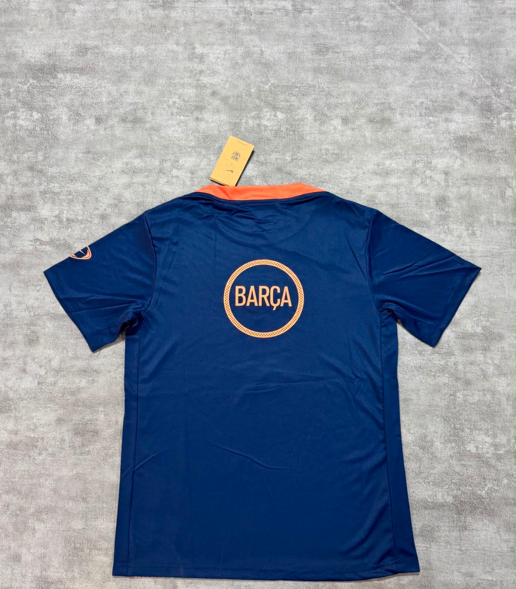 Maillot pré-match FC Barcelona 25/26 Third T90 bleu marine et orange - dos