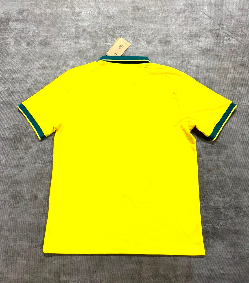 Maillot rétro Brésil jaune et vert, dos