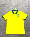Maillot rétro Brésil jaune et vert, face