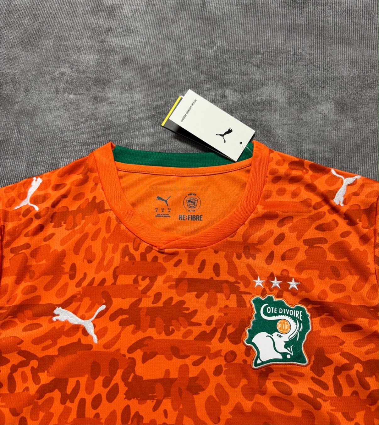 Détail maillot domicile Côte d'Ivoire 2026 - écusson et Puma