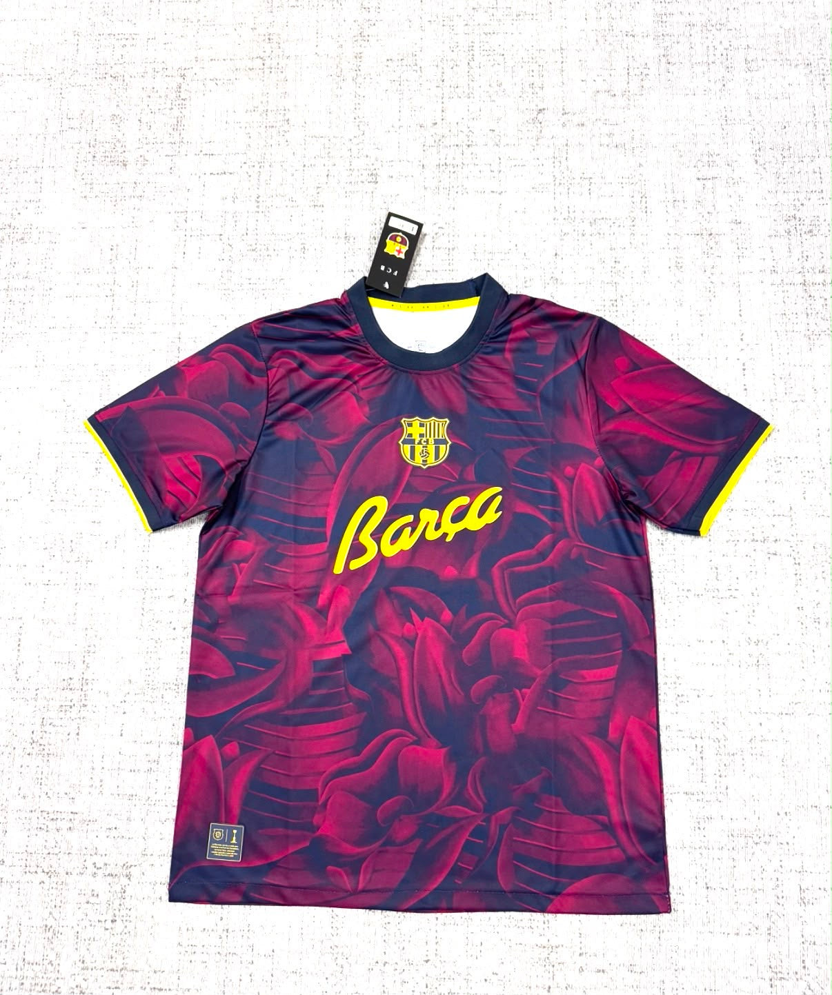 Maillot FC Barcelona édition spéciale floral bordeaux vue de face