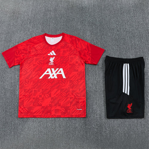Ensemble enfant Liverpool 2026/27 rouge et noir vue complète