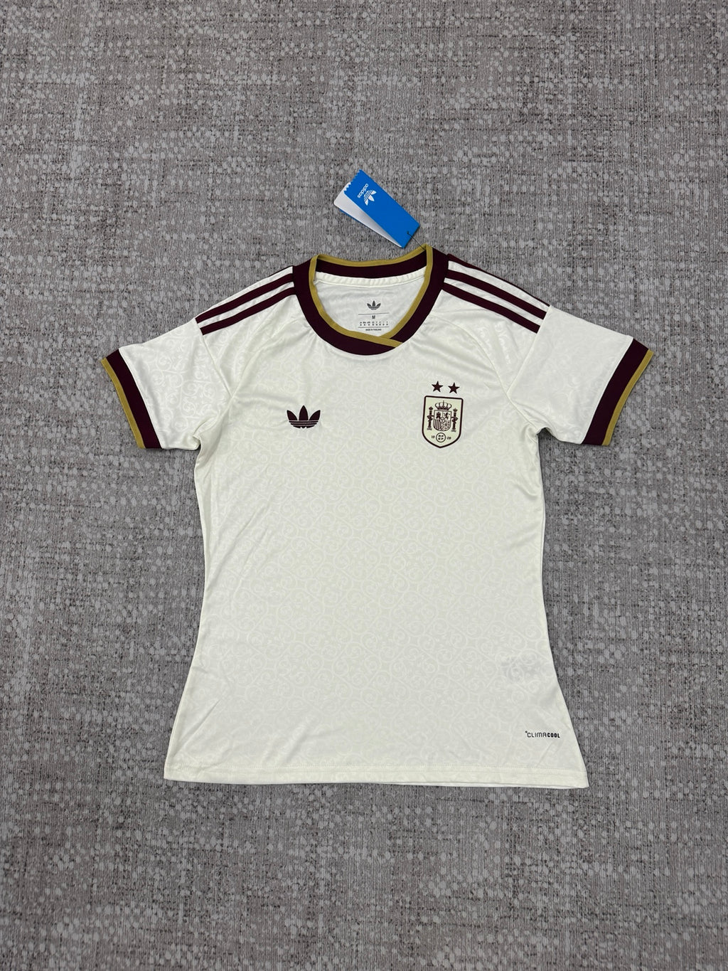Maillot Espagne blanc et bordeaux - vue de face