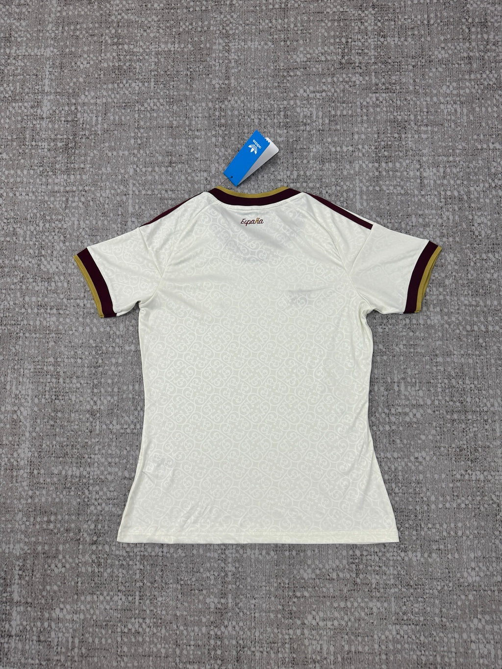 Maillot Espagne blanc et bordeaux - vue de dos