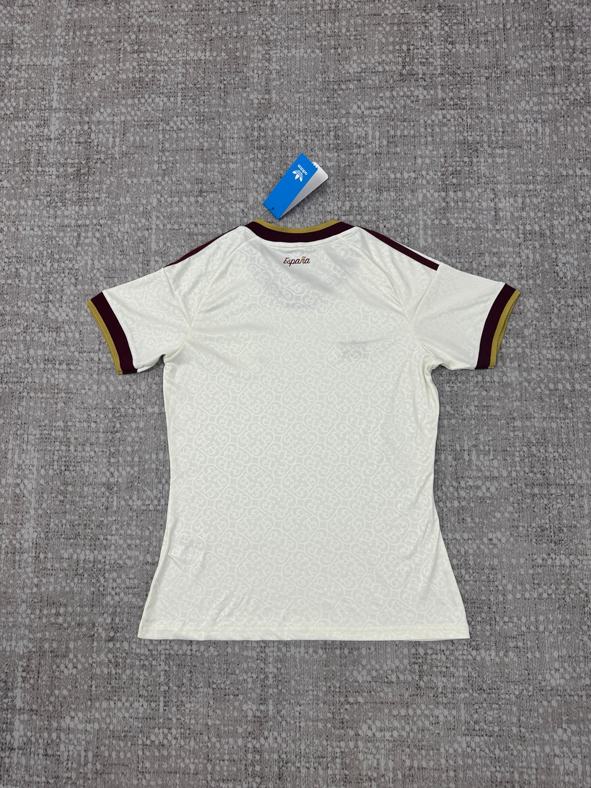 Maillot Espagne blanc et bordeaux - vue de dos