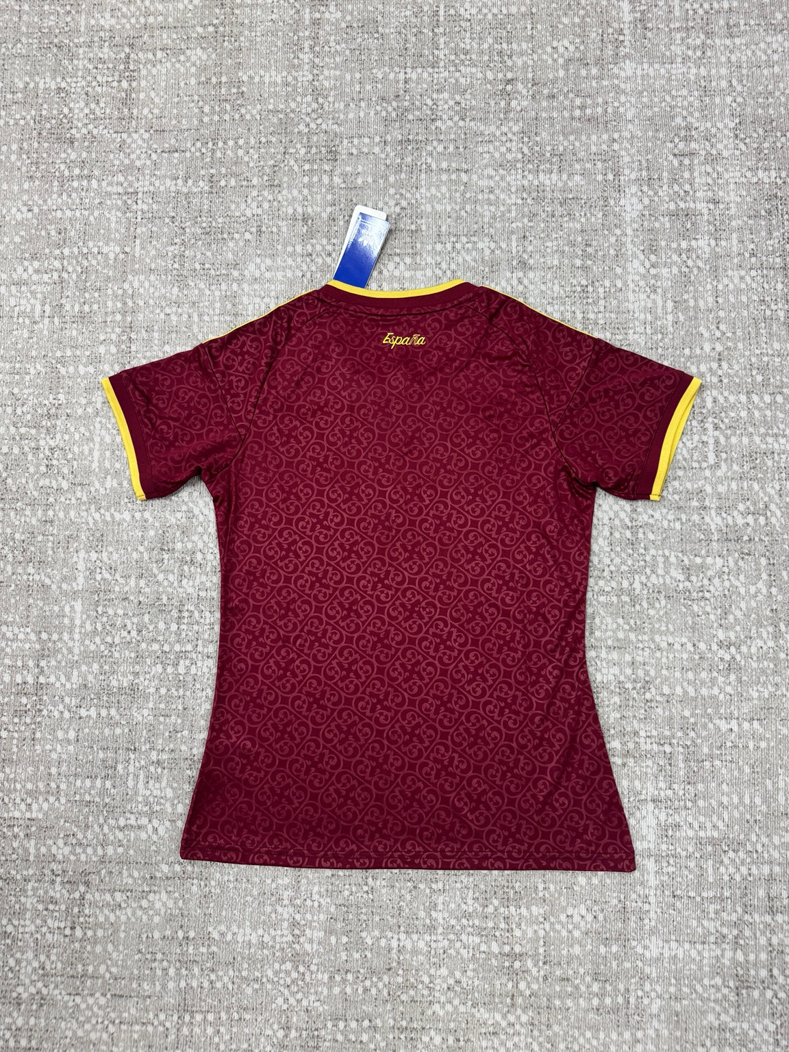 Maillot Espagne bordeaux et jaune - vue de dos