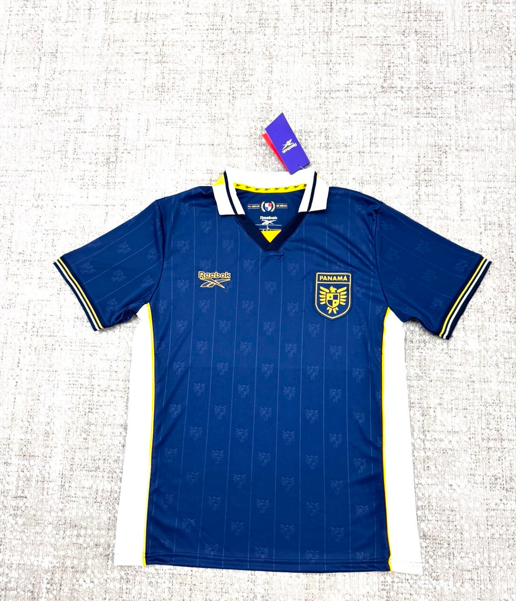 Panama maillot bleu édition rétro vue de face
