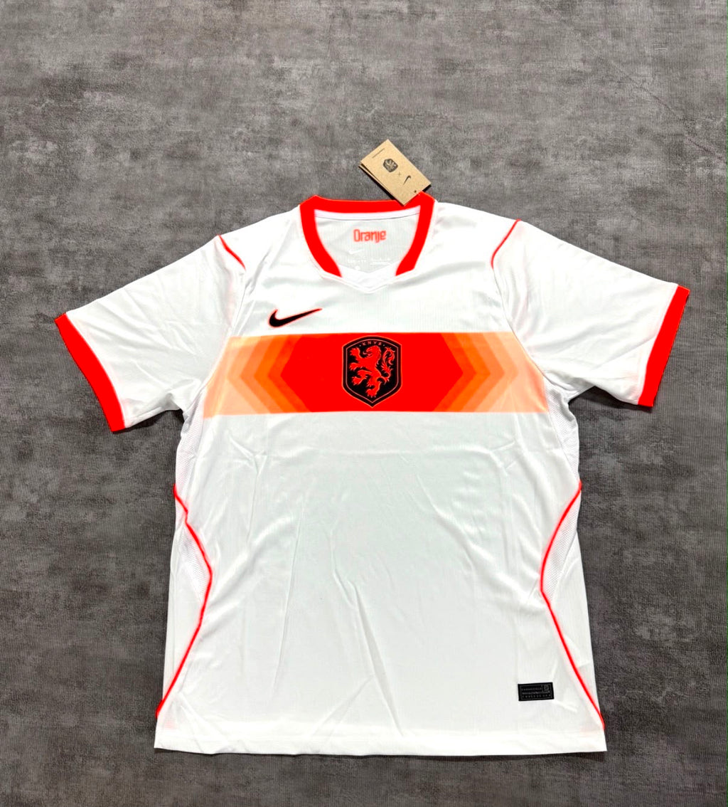 Maillot extérieur Pays-Bas 2026 blanc et orange - face