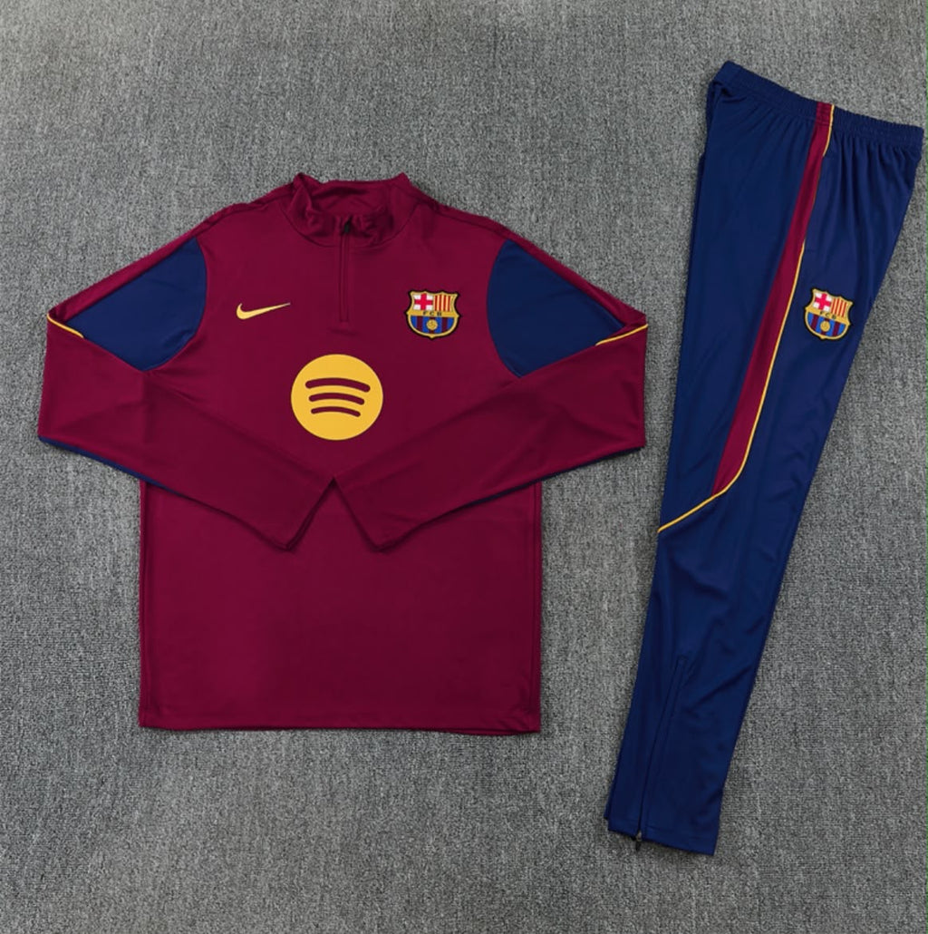 Survêtement FC Barcelona bordeaux et bleu - vue de face