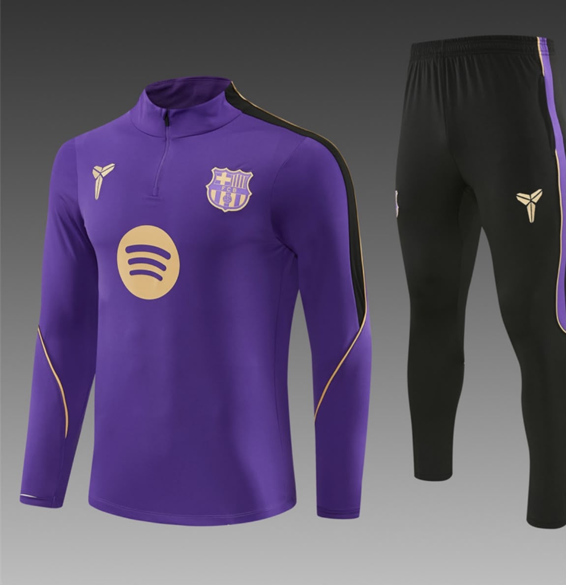 Survêtement FC Barcelona violet et noir - vue de face studio