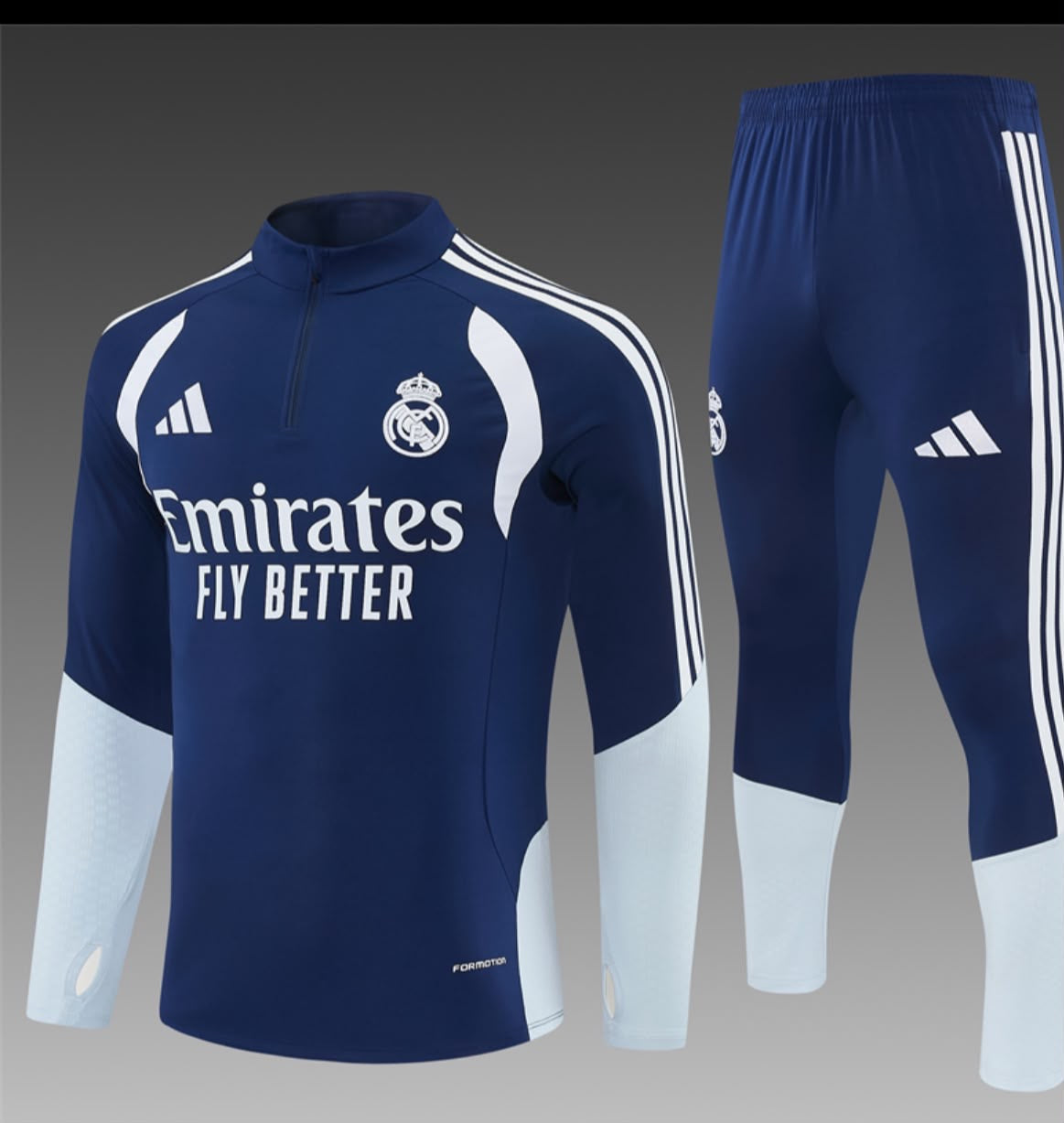 Survêtement Real Madrid bleu marine et blanc - vue principale
