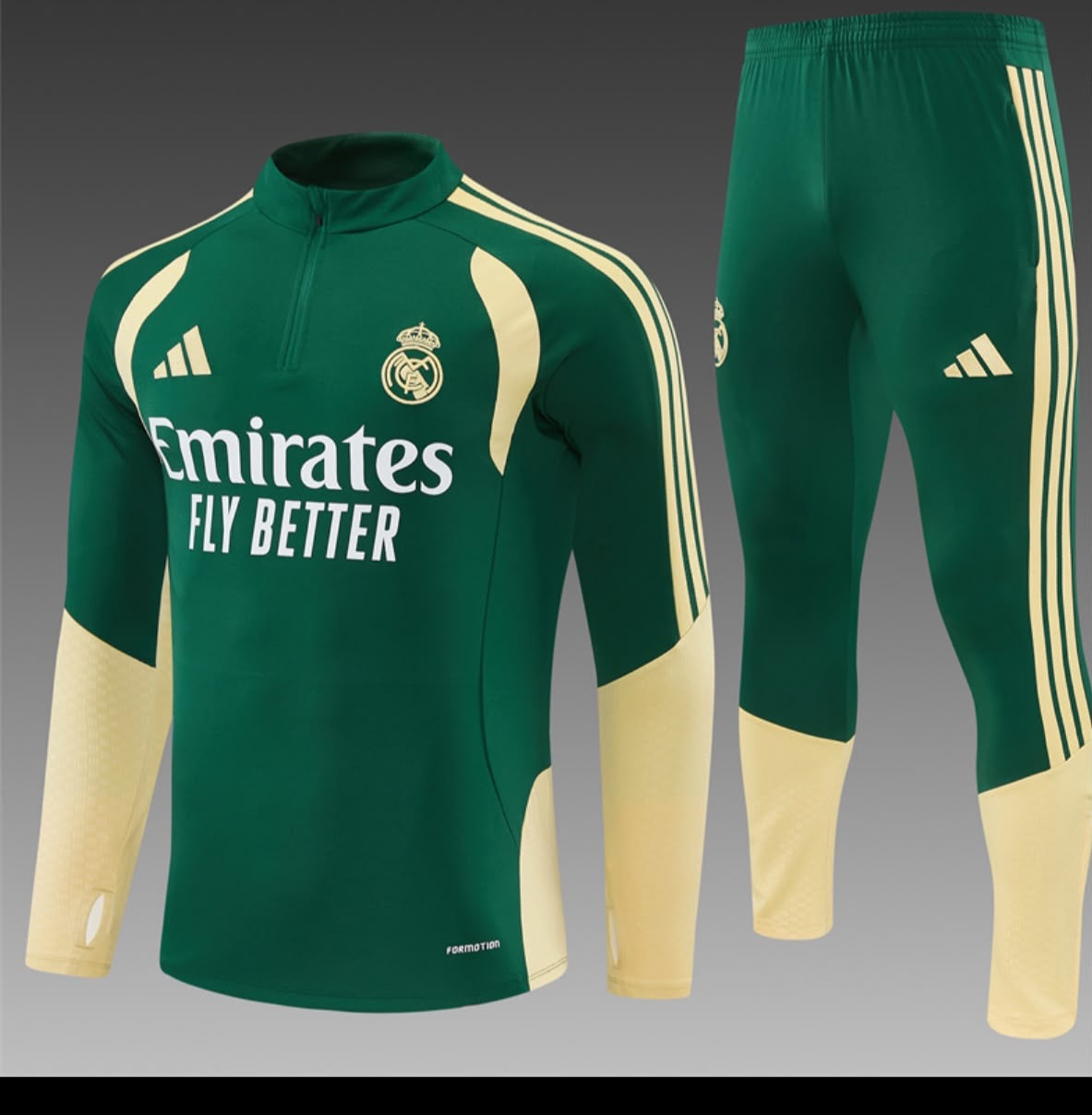 Survêtement Real Madrid vert et or - vue produit